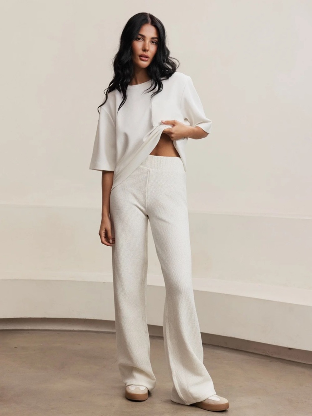 Lune Moon Flared Pants - Cream